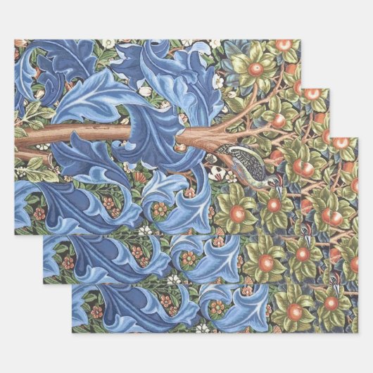 William Morris Woodpecker Tapestry Floral  Inpakpapier Vel (Set)