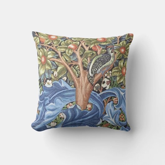 William Morris Woodpecker Tapestry Floral  Kussen (Voorkant)