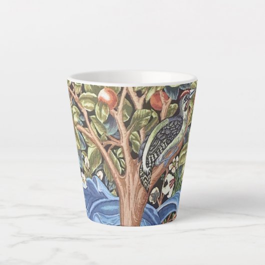 William Morris Woodpecker Tapestry Floral  Latte Mok (Voorkant)
