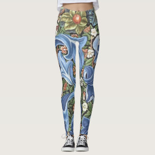 William Morris Woodpecker Tapestry Floral  Leggings