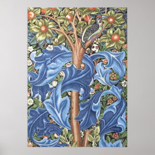 William Morris Woodpecker Tapestry Floral Poster
