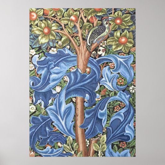 William Morris Woodpecker Tapestry Floral  Poster (Voorkant)