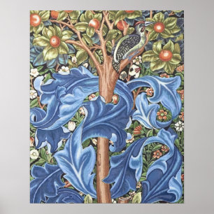 William Morris Woodpecker Tapestry Floral Poster