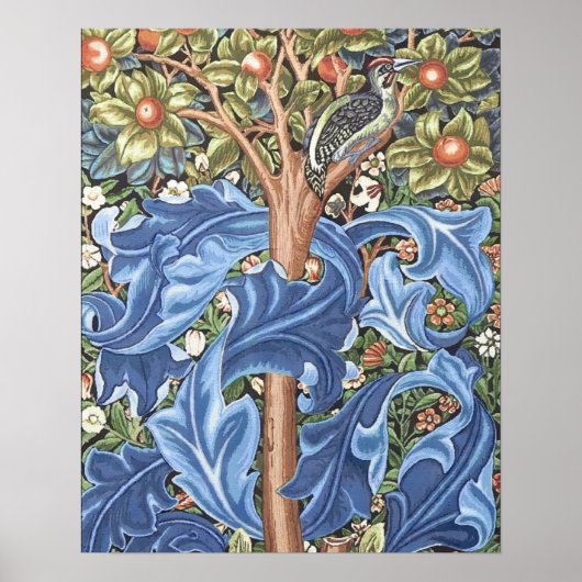 William Morris Woodpecker Tapestry Floral Poster (Voorkant)
