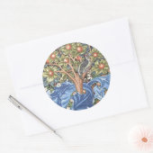 William Morris Woodpecker Tapestry Floral  Ronde Sticker (Envelop)