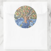 William Morris Woodpecker Tapestry Floral  Ronde Sticker (Tas)