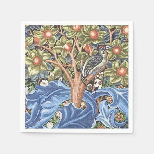 William Morris Woodpecker Tapestry Floral  Servet (Voorkant)
