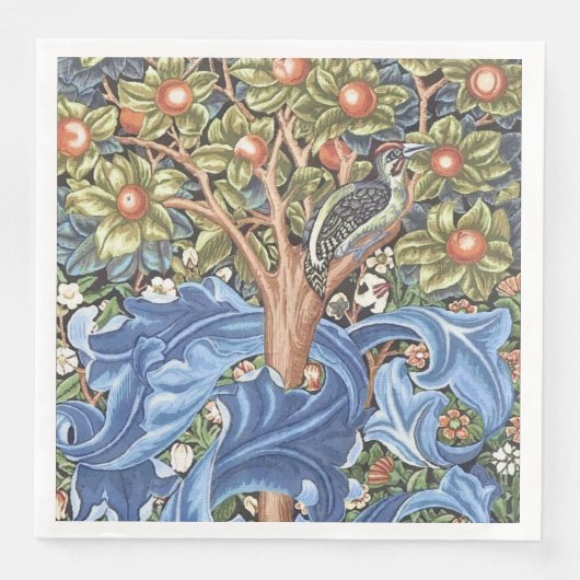 William Morris Woodpecker Tapestry Floral  Servet (Voorkant)