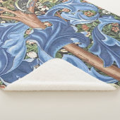 William Morris Woodpecker Tapestry Floral Sherpa Deken (3/4)