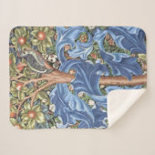 William Morris Woodpecker Tapestry Floral Sherpa Deken (Voorkant (horizontaal))