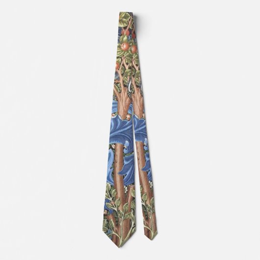 William Morris Woodpecker Tapestry Floral  Stropdas (Voorkant)