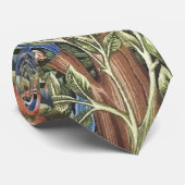 William Morris Woodpecker Tapestry Floral  Stropdas (Opgerold)