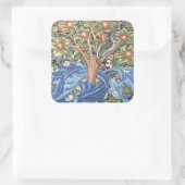 William Morris Woodpecker Tapestry Floral  Vierkante Sticker (Tas)