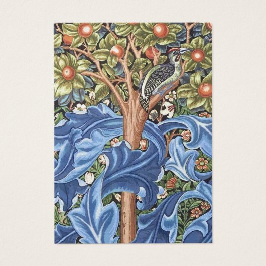 William Morris Woodpecker Tapestry Floral  Visitekaartje (Voorkant)