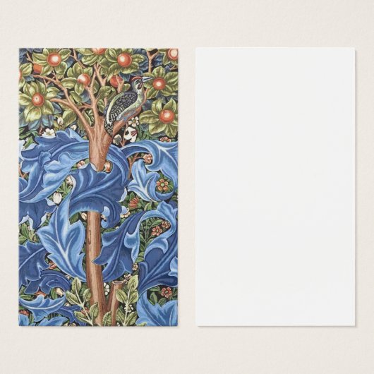 William Morris Woodpecker Tapestry Floral Visitekaartje (Voorkant /achterkant)
