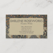 William Morris Woodpecker Tapestry Visitekaartje (Achterkant)