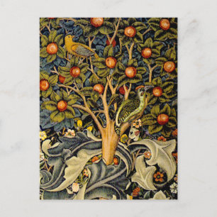 William Morris Woodpecker Tapestry Vogels Bloemen Briefkaart