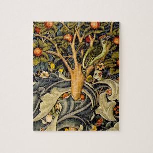 William Morris Woodpecker Tapestry Vogels Bloemen Legpuzzel