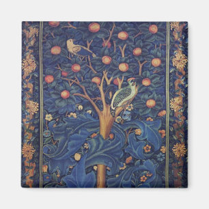 William Morris Woodpecker Tapestry Vogels Bloemen Magneet