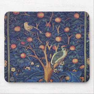 William Morris Woodpecker Tapestry Vogels Bloemen Muismat