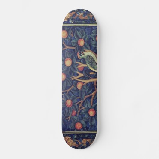 William Morris Woodpecker Tapestry Vogels Bloemen Persoonlijk Skateboard (Voorkant)