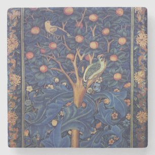 William Morris Woodpecker Tapestry Vogels Bloemen Stenen Onderzetter