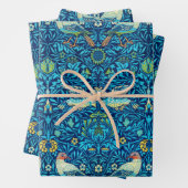 William Morris Wrapping Paper Art Blue Birds (In situ)