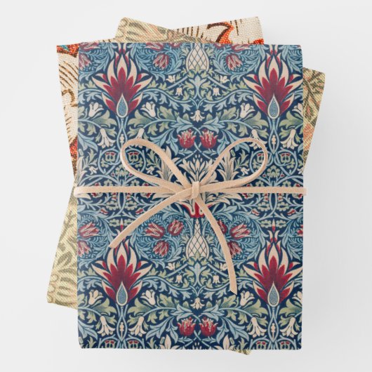 William Morris Wrapping Paper Flat Sheet Set van 3 (In situ)