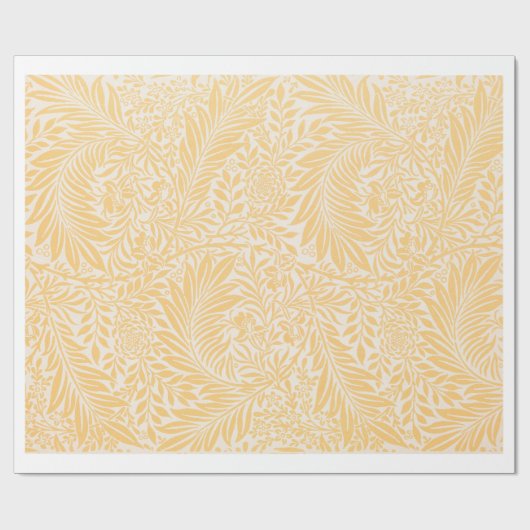 William Morris YELLOW LEAF PATTERN GIFT WRAP Cadeaupapier (Vlak)