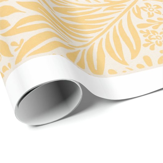 William Morris YELLOW LEAF PATTERN GIFT WRAP Cadeaupapier (Rol Hoek)