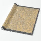 William Morris YELLOW LEAF PATTERN GIFT WRAP Cadeaupapier (Uitgerold)