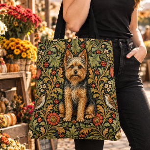 William Morris Yorkshire Terrier Vintage Bloemen Tote Bag