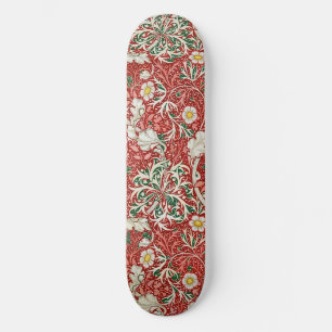 William Morris Zeewier Antieke Bloem Rood Groen Persoonlijk Skateboard