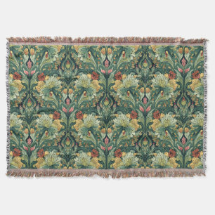 William Morris Zeewier Vintage Bloem art nouveau Deken