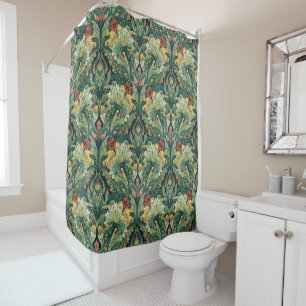 William Morris Zeewier Vintage Bloem art nouveau Douchegordijn