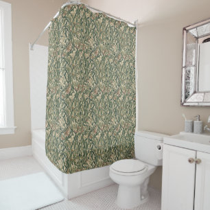 William Morris Zeewier Vintage Bloem art nouveau Douchegordijn