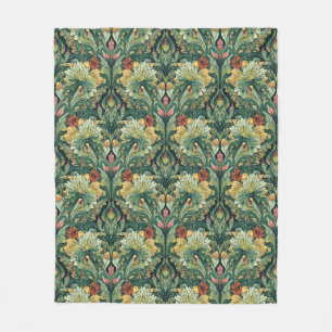 William Morris Zeewier Vintage Bloem art nouveau Fleece Deken