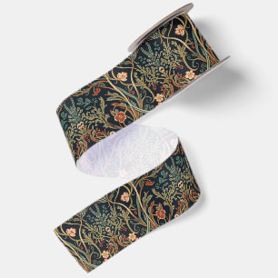 William Morris Zeewier Vintage Bloem Art Nouveau Satijnen Lint