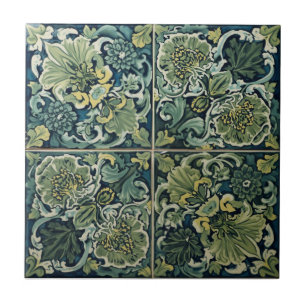 William Morris Zeewier Vintage Bloem art nouveau Tegeltje