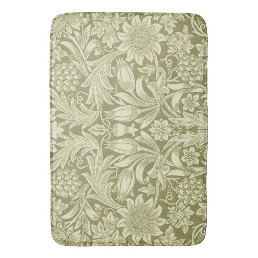William Morris Zonnebloem Groene Bloem Badmat (Voorkant Verticaal)