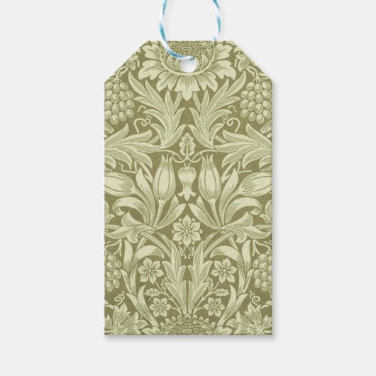 William Morris Zonnebloem Groene Bloem Cadeaulabel (Voorkant)