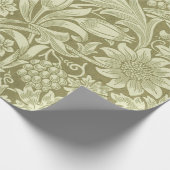 William Morris Zonnebloem Groene Bloem Cadeaupapier (Hoek)