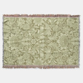 William Morris Zonnebloem Groene Bloem Deken (Voorkant)