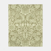 William Morris Zonnebloem Groene Bloem Fleece Deken (Voorkant)