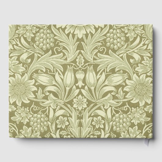 William Morris Zonnebloem Groene Bloem Gastenboek (Achterkant)