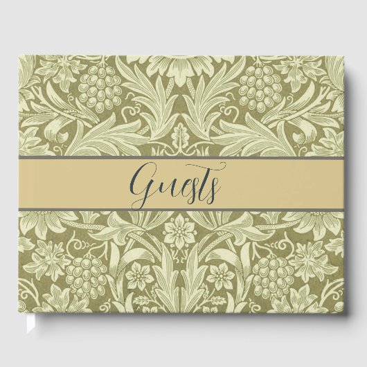 William Morris Zonnebloem Groene Bloem Gastenboek (Voorkant)