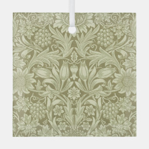 William Morris Zonnebloem Groene Bloem Glas Ornament