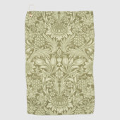 William Morris Zonnebloem Groene Bloem Golfhanddoek (Voorkant)