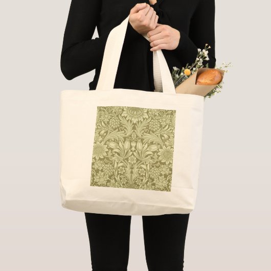 William Morris Zonnebloem Groene Bloem Grote Tote Bag (Voorkant (product))