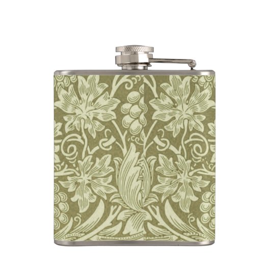 William Morris Zonnebloem Groene Bloem Heupfles (Achterkant)